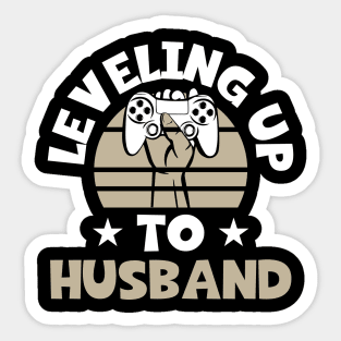 Engagement Announcement For Gamers - Leveling Up To Husband Sticker